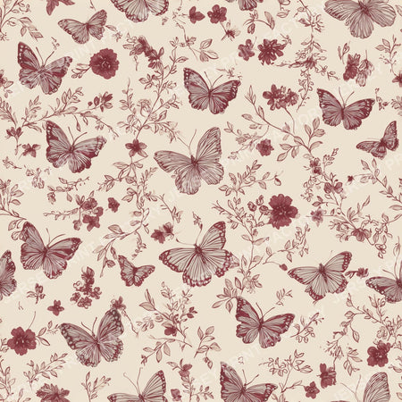 Monochrome Boho Butterfly Botanical