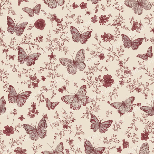 Monochrome Boho Butterfly Botanical
