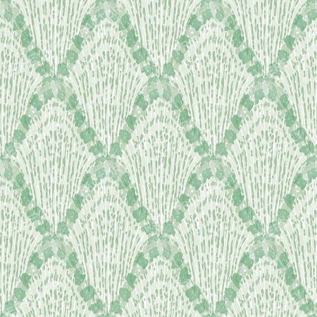 Sea shells scallop print in ocean green