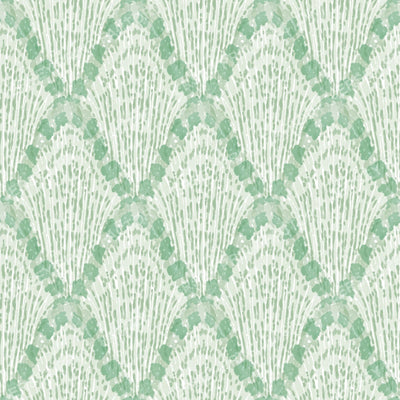 Sea shells scallop print in ocean green