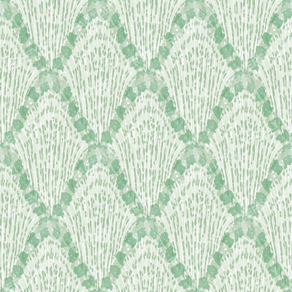 Sea shells scallop print in ocean green