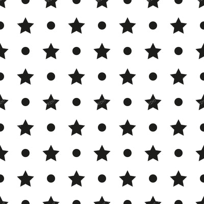 Pattern Of Stars, Pattern Of Dots, Dotted, Black and White