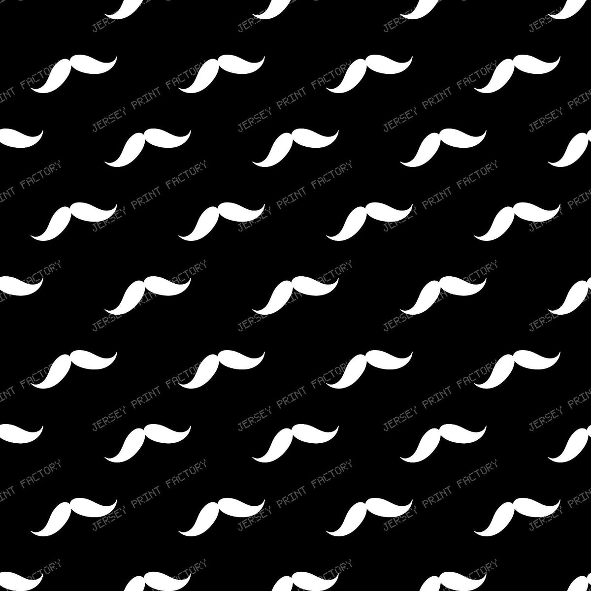 Mustache Pattern, Curly Mustache, Black and White — Black and White 2
