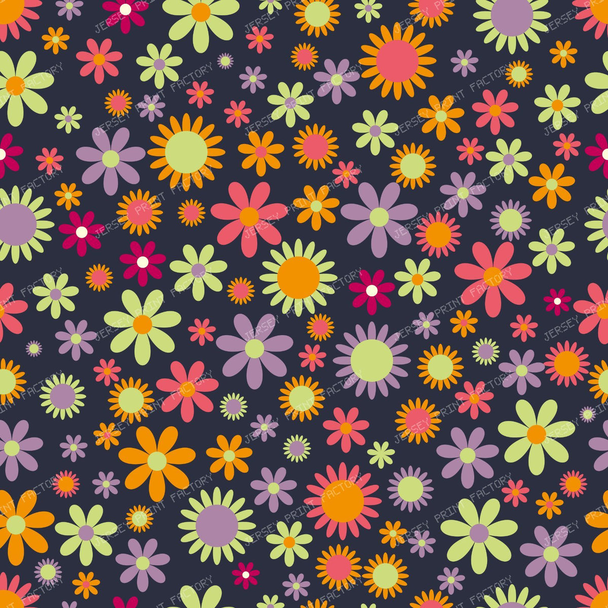 Colorful Flowers, Retro Flowers, Floral Pattern — Colorful 18