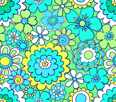 365 Big Bold Flowers Green