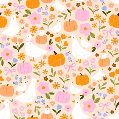 Floral Pumpkin Geese