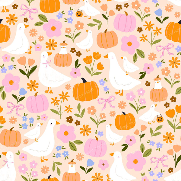 Floral Pumpkin Geese