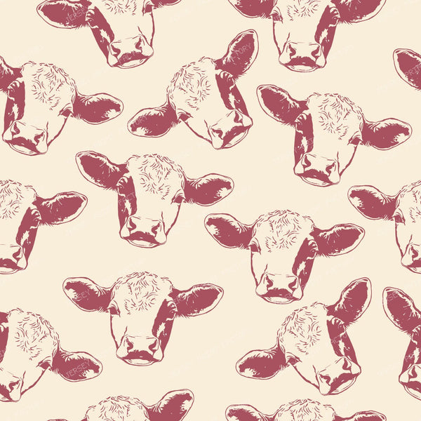 Pattern Of Cows, Brown Cows, Farm Animals, Barnyard Animals — Pink