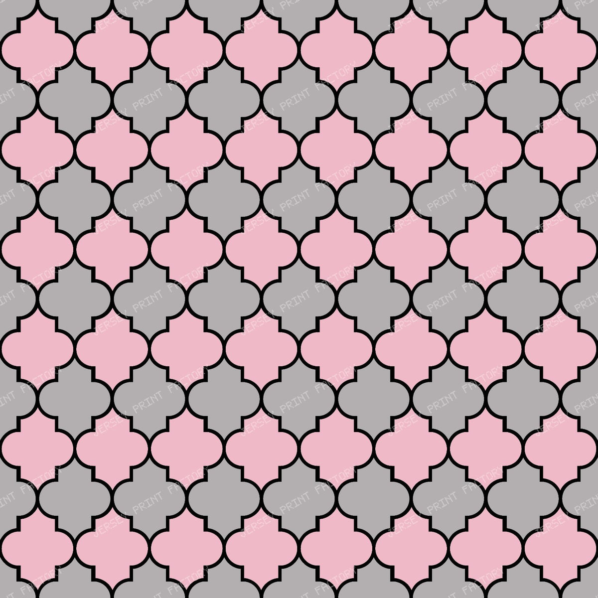 Black And White Latticework, Quatrefoil, Trellis — Pink and Gray