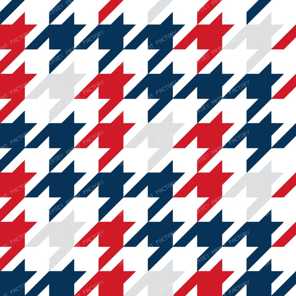 Houndstooth in Red Navy and Silver