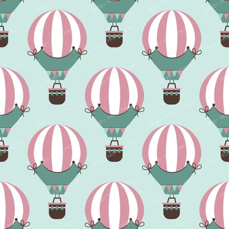Hot Air Balloons, Flags, Ribbon, Bow, Basket, Polka Dots — Green 2
