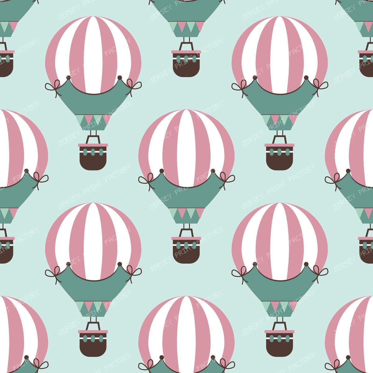 Hot Air Balloons, Flags, Ribbon, Bow, Basket, Polka Dots — Green 2