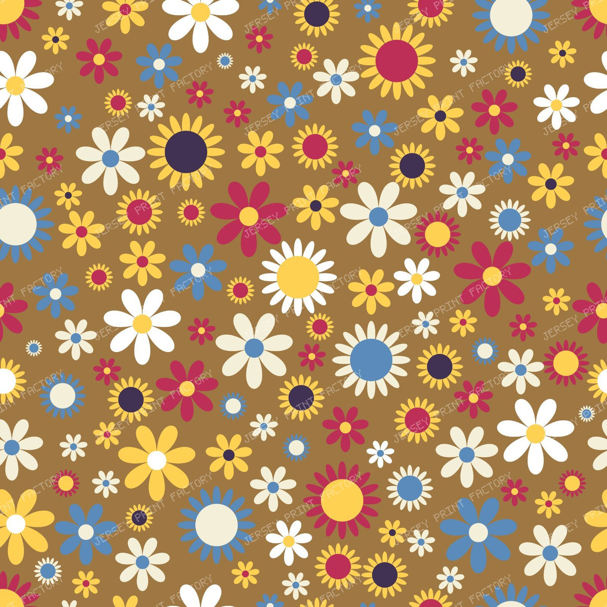 Colorful Flowers, Retro Flowers, Floral Pattern — Colorful 4