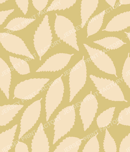 Scattered Leaves - Cream and Olive