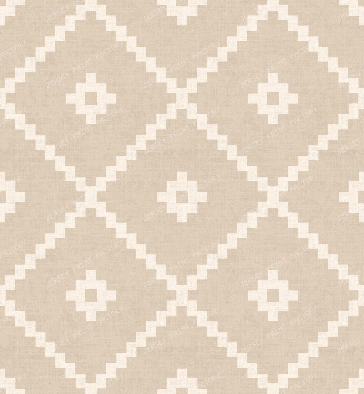 Southwestern Tribal Geometric - Rustic Aztec Diamonds - Terracotta Clay — Beige