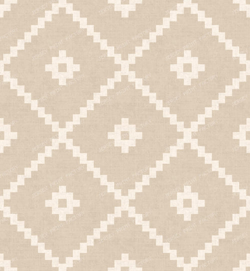 Southwestern Tribal Geometric - Rustic Aztec Diamonds - Terracotta Clay — Beige