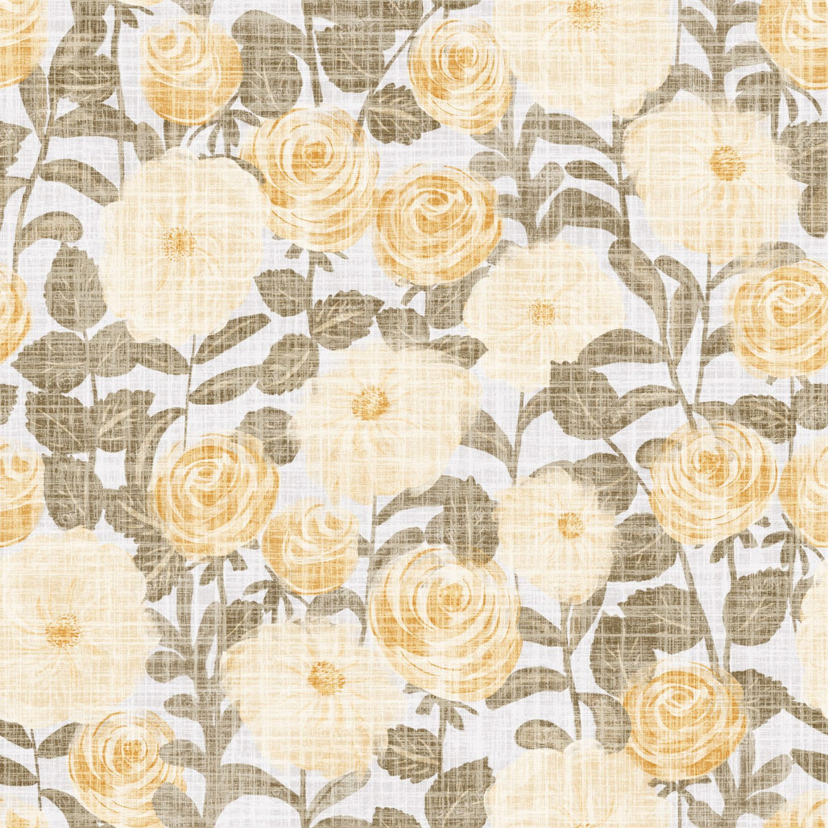 Mustard Yellow Olive Rose Floral