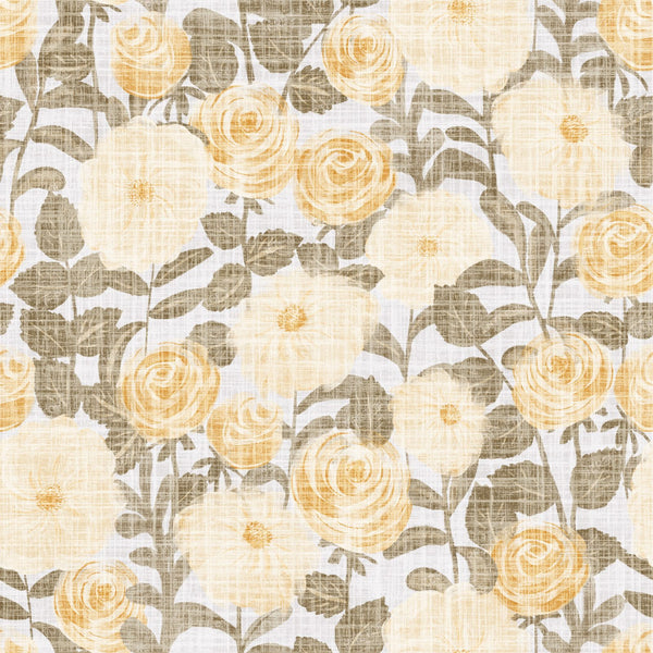 Mustard Yellow Olive Rose Floral