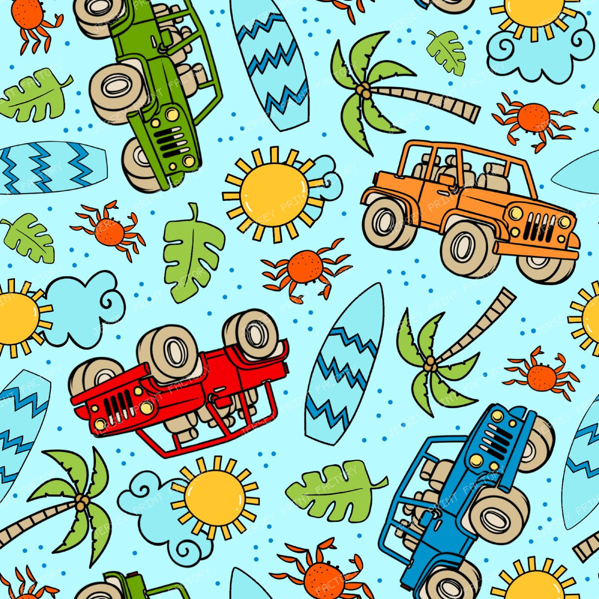 Tropical Beach Trip 4x4 Adventure  LightBlue