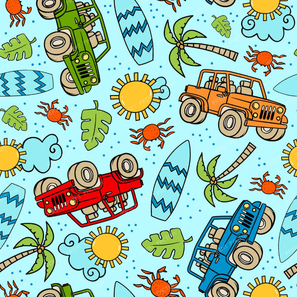 Tropical Beach Trip 4x4 Adventure  LightBlue