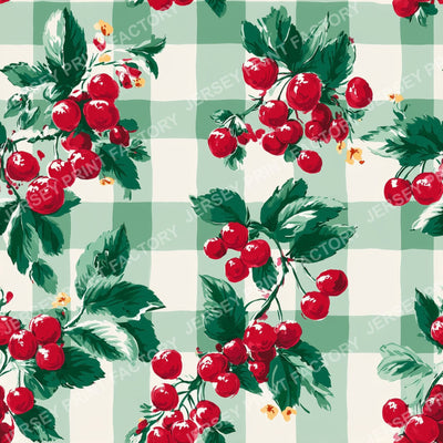 Cherry on Green Plaid