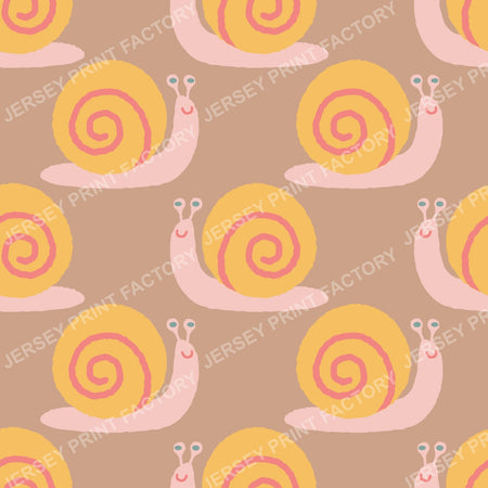 Cute Snail pattern for Baby Nursery and Kids Room. Dark beige