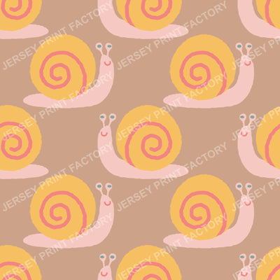 Cute Snail pattern for Baby Nursery and Kids Room. Dark beige