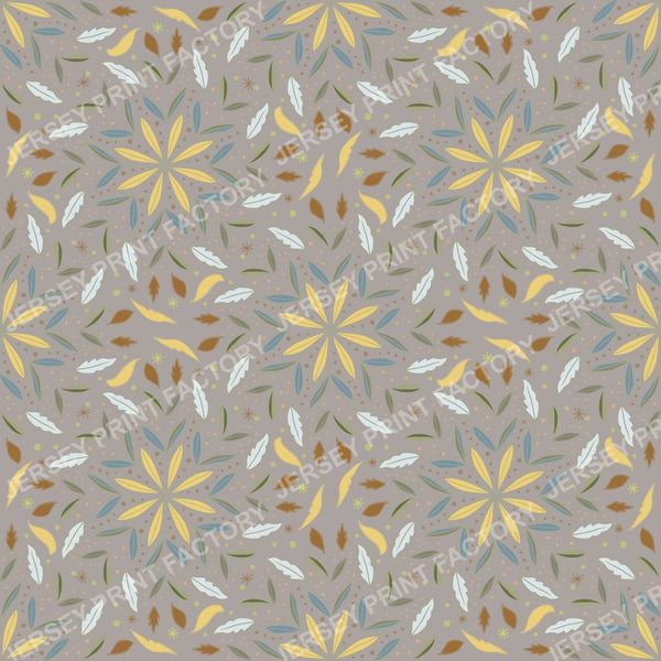 Scattered Leaf Medallion Pattern - taupe