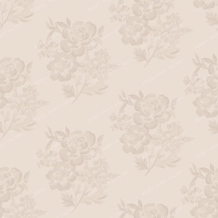 Etta - Watercolour Floral  Bunches   Dusky Blue — Deep Cream