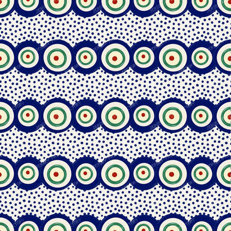 Polish Pottery Peacock Eyes And Polkadots On Stoneware