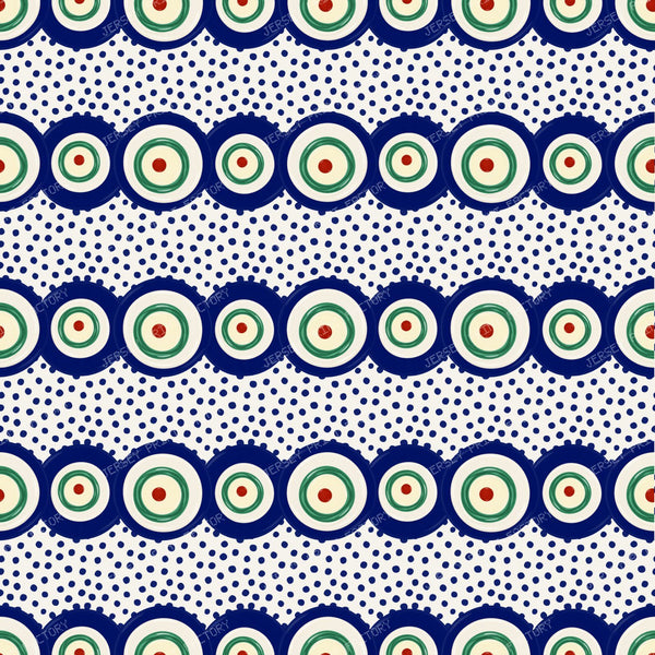 Polish Pottery Peacock Eyes And Polkadots On Stoneware