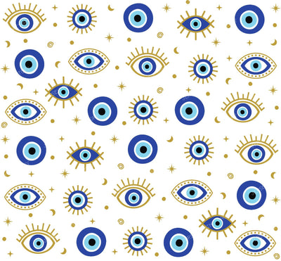 Evil Eye Pattern, Turkish Eye, Nazar, Mati, Mataki, Hamsa, Moon, Stars