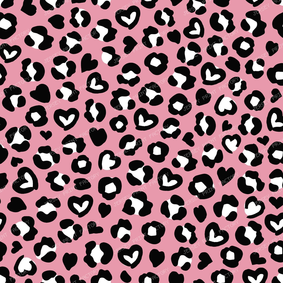 Animal Print, Blue Leopard, Cheetah Spots, Hearts — Pink