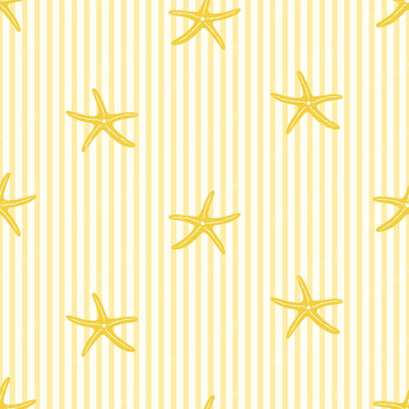 Nautical Starfish & Cabana Stripes Soft & Lemon Yellow