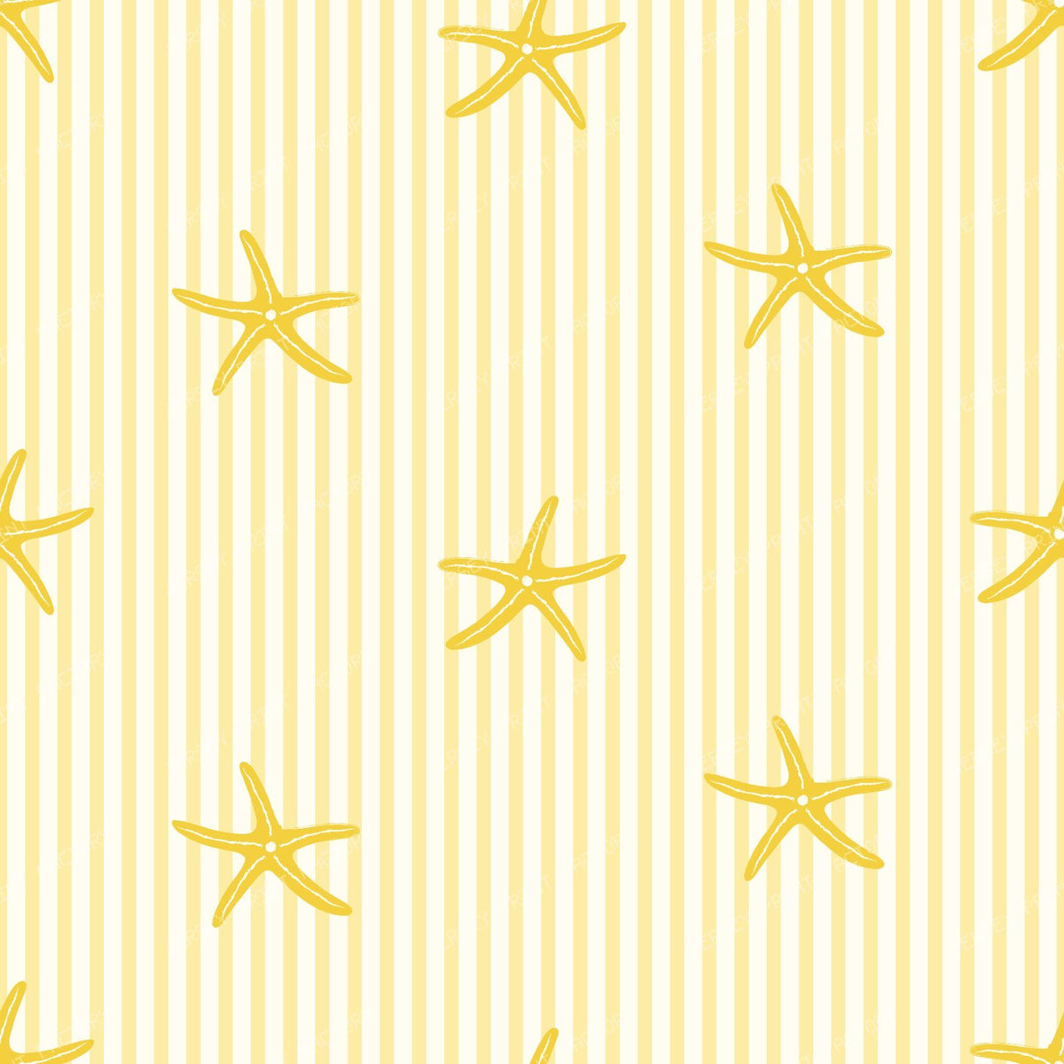 Nautical Starfish & Cabana Stripes Soft & Lemon Yellow