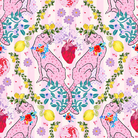 Surreal Jaguar Garden — Blush Pink