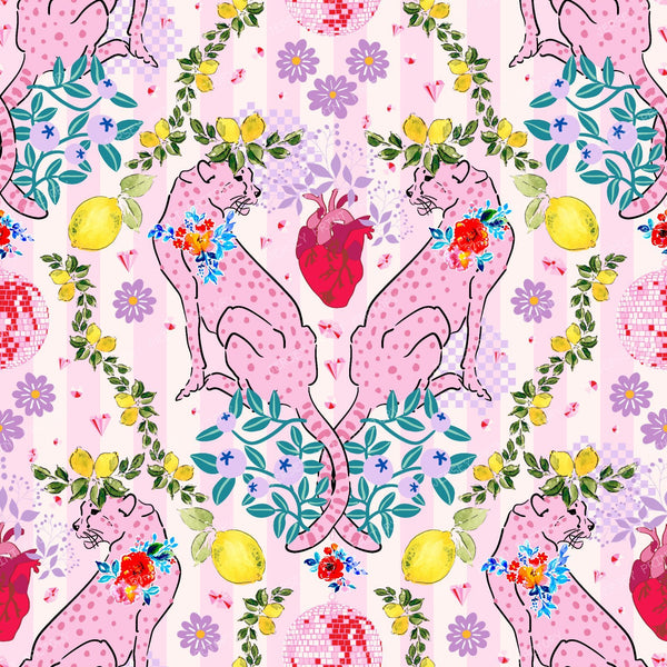Surreal Jaguar Garden — Blush Pink