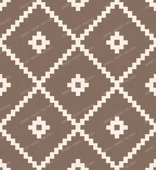 Southwestern Tribal Geometric - Rustic Aztec Diamonds - Pumpkin Orange — Chocolate Brown