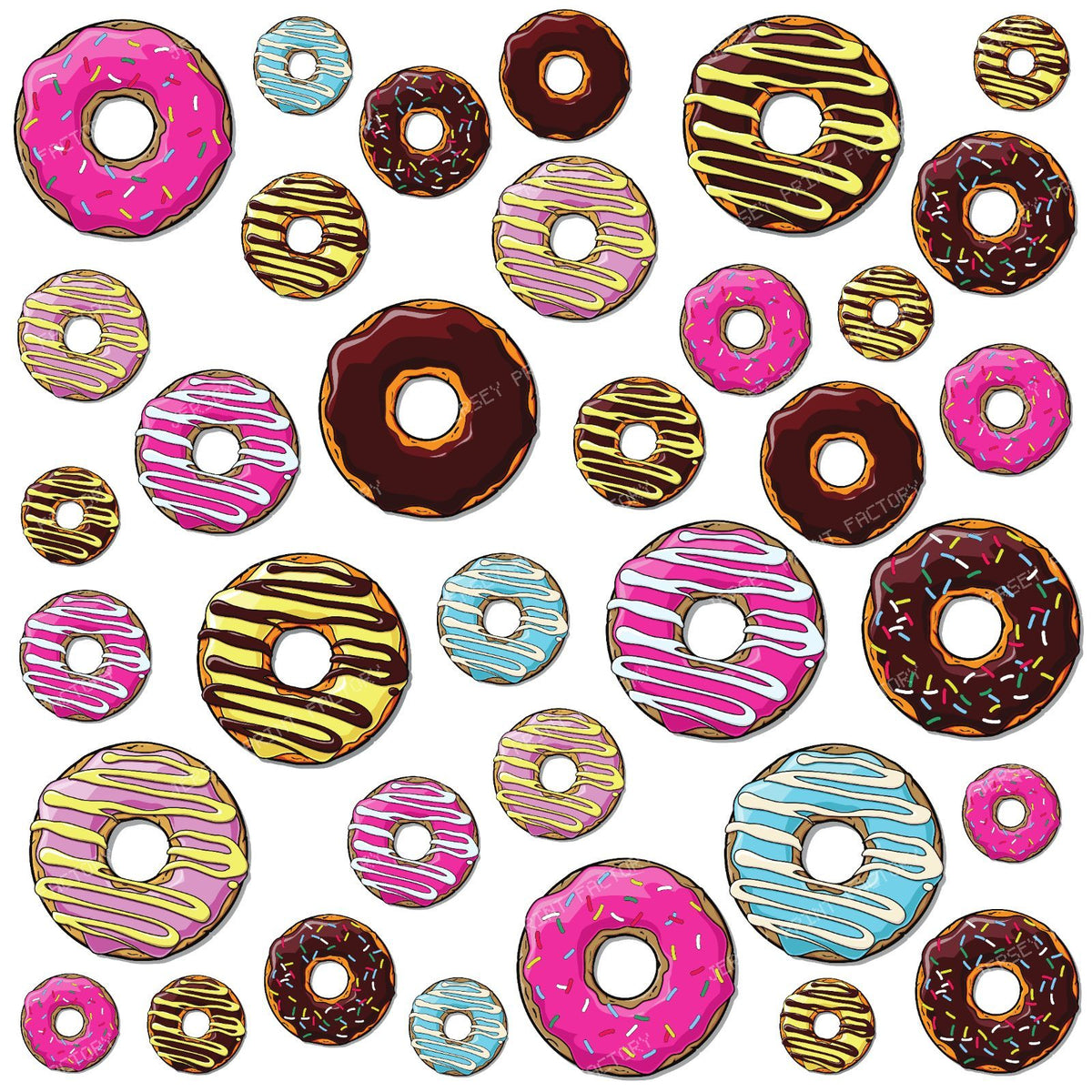 Donut Pattern, Chocolate Donuts, Caramel Donuts — Colorful