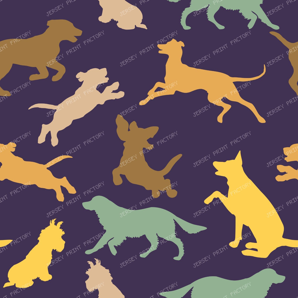 Colorful Dogs, Pattern Of Dogs, Dog Silhouettes, Puppy, Pet