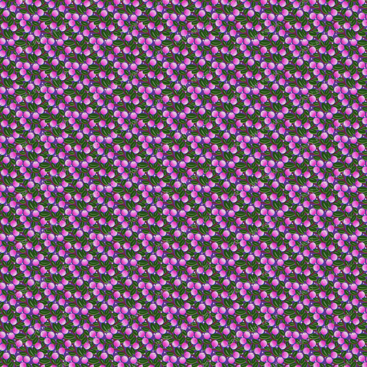 Winter Snowberries and Sparkle on Purple