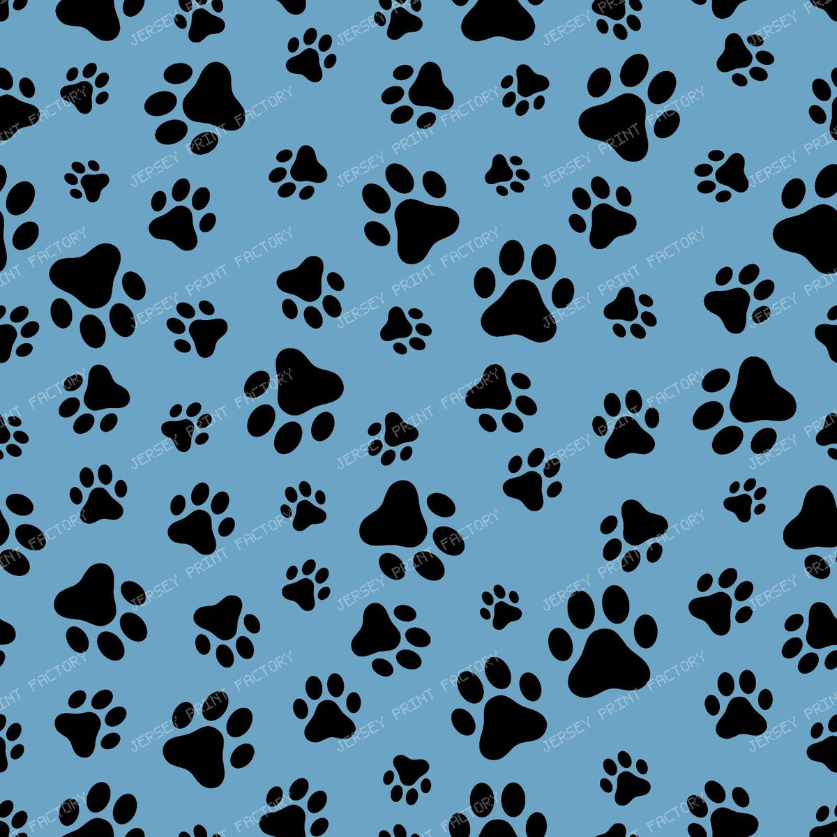 Pattern Of Paws, Dog Paws, Black and White — Blue 10