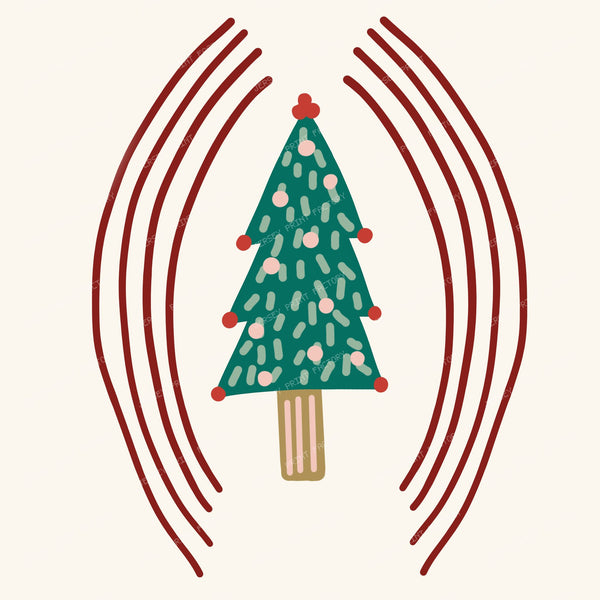 Hand Drawn Christmas Trees - Whimsical Holiday Pattern