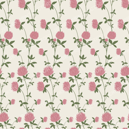 Retro Botanical Meadow Clovers Vintage Archive