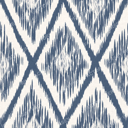 Indigo blue and white Ikat Diamond Minimalist Geometric