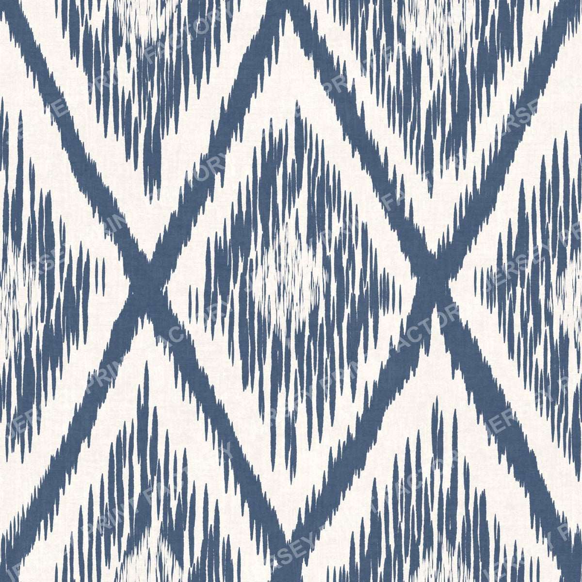 Indigo blue and white Ikat Diamond Minimalist Geometric
