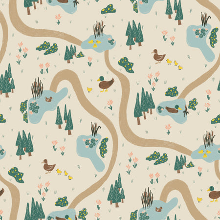 Pond Life Scenery Beige