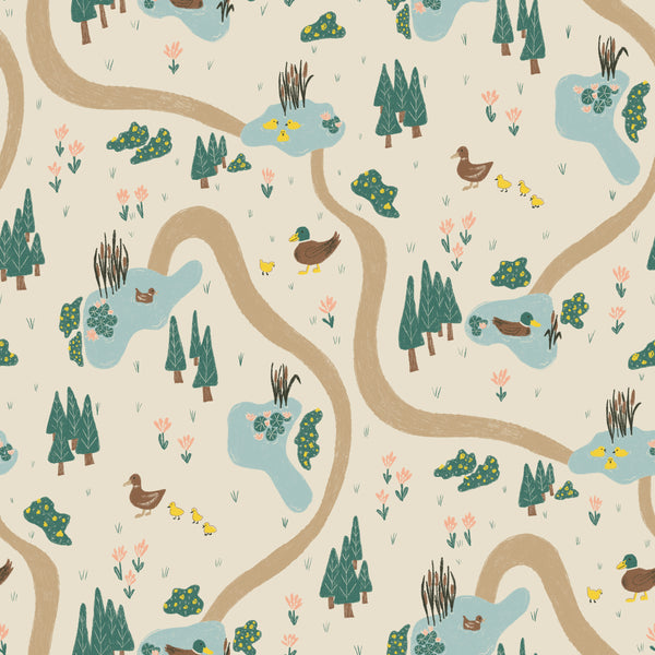 Pond Life Scenery Beige