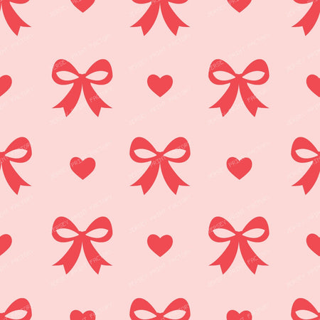 Bow Pattern, Coquette Bow, Ribbon, Cute Bow, White Bow, Hearts, Black — Pink and Red