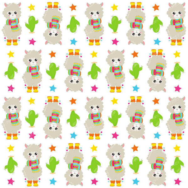Pattern Of Llamas, Cute Llamas, Alpacas, Cactus